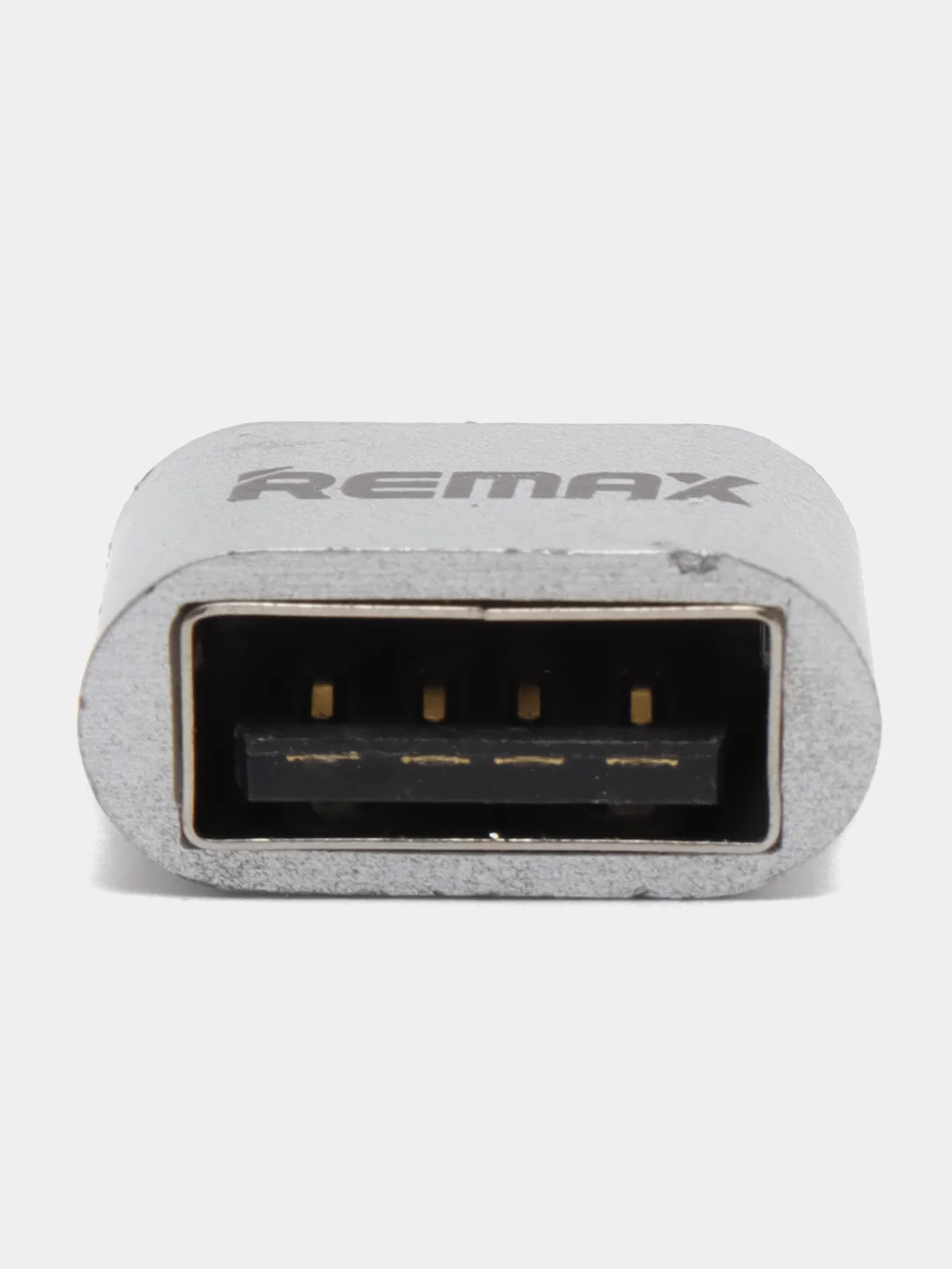 Серебряный переходник Remax OTG с USB на micro-USB, USB 2.0