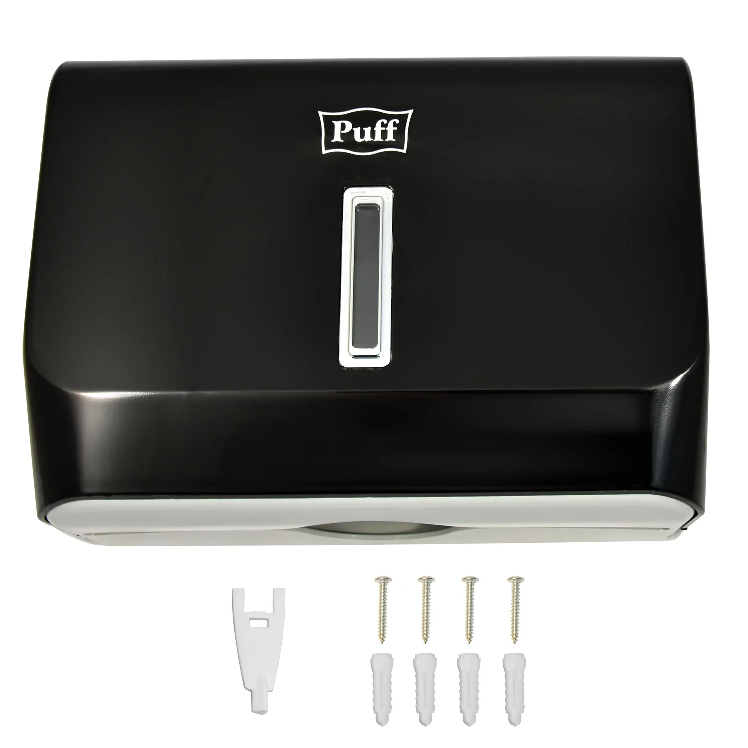 Черный 1402.004 Диспенсер бумажных полотенец Puff-5130Bl, черный, с замком, ABS-пластик