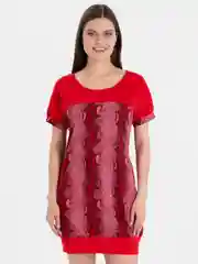 Красный платье-туника женское,домашнее, легкое, размеры с 44 по 54, LILIANS