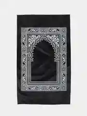 Черный молитвенный коврик КАРТОФАН дорожный с компасом, намазлык, ковер для намаза, молитвы