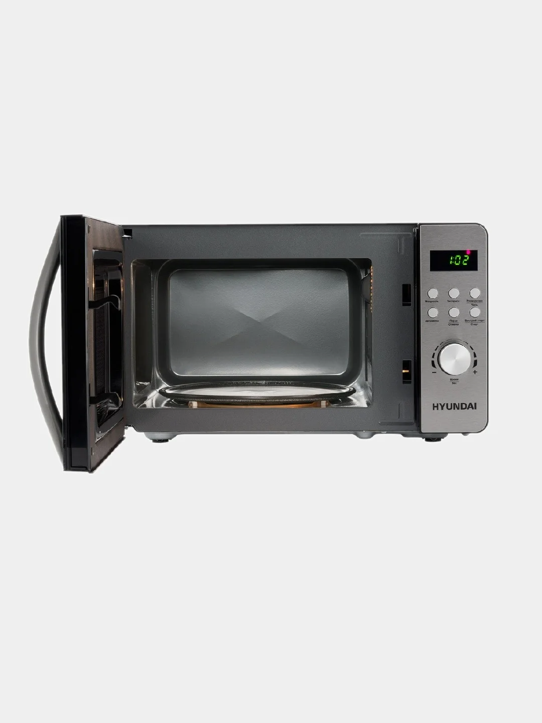 Микроволновая печь Hyundai HYM-D2074, 700 Вт, 20 л, черный, серебристый