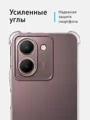 Прозрачный противоударный чехол для Vivo Y27s силиконовый ROSCO с усиленными углами и защитой камер
