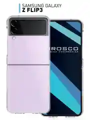 Прозрачный складной чехол для Samsung Galaxy Z Flip 3 пластиковый ROSCO прозрачный с защитой камер