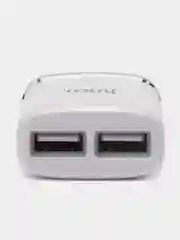 Белый сетевое зарядное устройство HOCO C12, до 2.4A