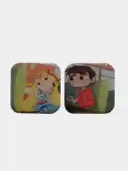Желтый 3d стикеры на телефон, парные