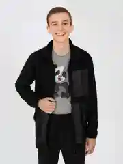 Черный костюм мужской, флисовый