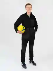 Черный костюм мужской, флисовый