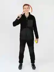 Черный костюм мужской, флисовый