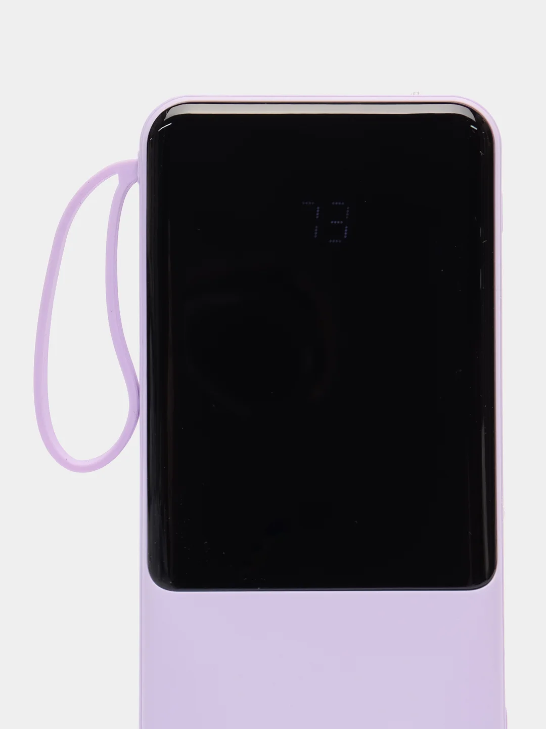 Розовый внешний аккумулятор PowerBank с быстрой зарядкой и встроенными кабелями,  20000 мАч