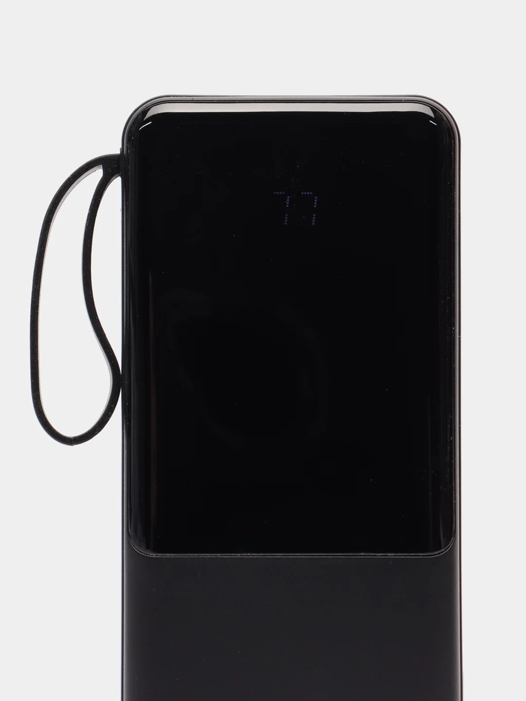 Черный внешний аккумулятор PowerBank с быстрой зарядкой и встроенными кабелями,  20000 мАч
