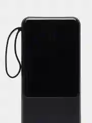 Черный внешний аккумулятор PowerBank с быстрой зарядкой и встроенными кабелями,  20000 мАч