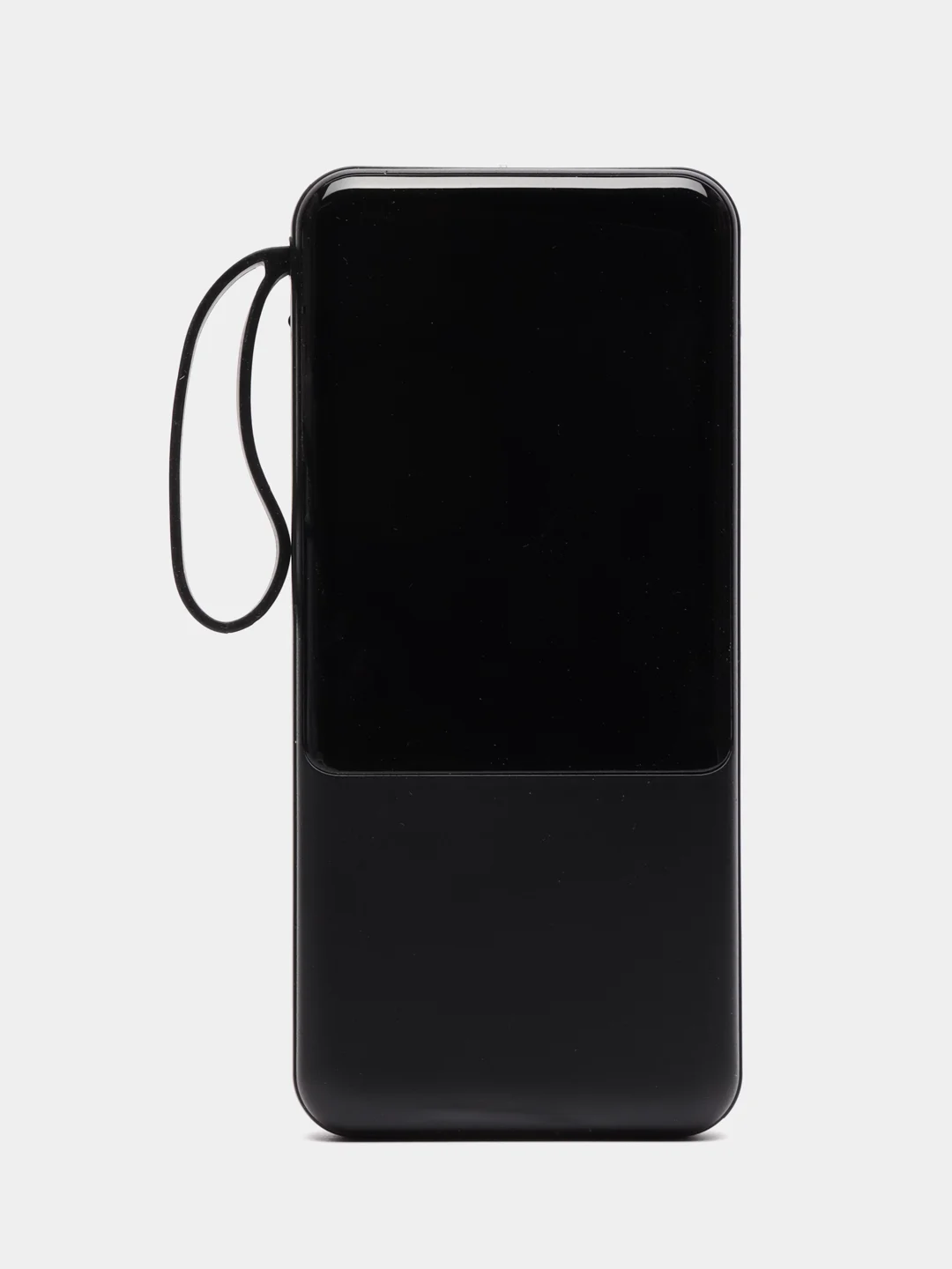 Черный внешний аккумулятор PowerBank с быстрой зарядкой и встроенными кабелями,  20000 мАч