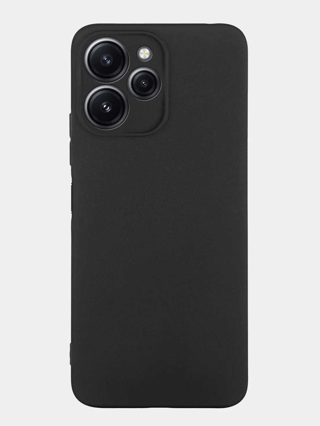 Черный чехол для Xiaomi Redmi 12 силиконовый BROSCORP матовый, тонкий, с бортиком-защитой камер