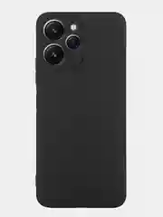 Черный чехол для Xiaomi Redmi 12 силиконовый BROSCORP матовый, тонкий, с бортиком-защитой камер