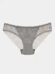 Серебряный женские трусы, кружевные