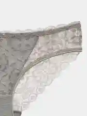 Серебряный женские трусы, кружевные