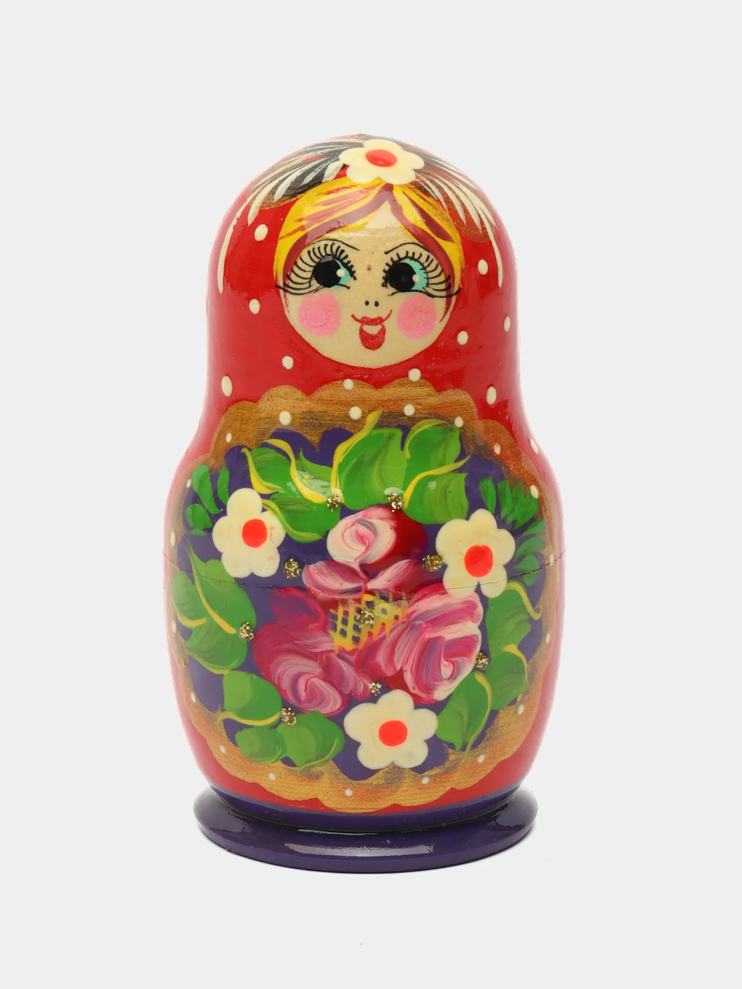 Аметистовый матрешка 5 в 1 из дерева.В яркой раскраске