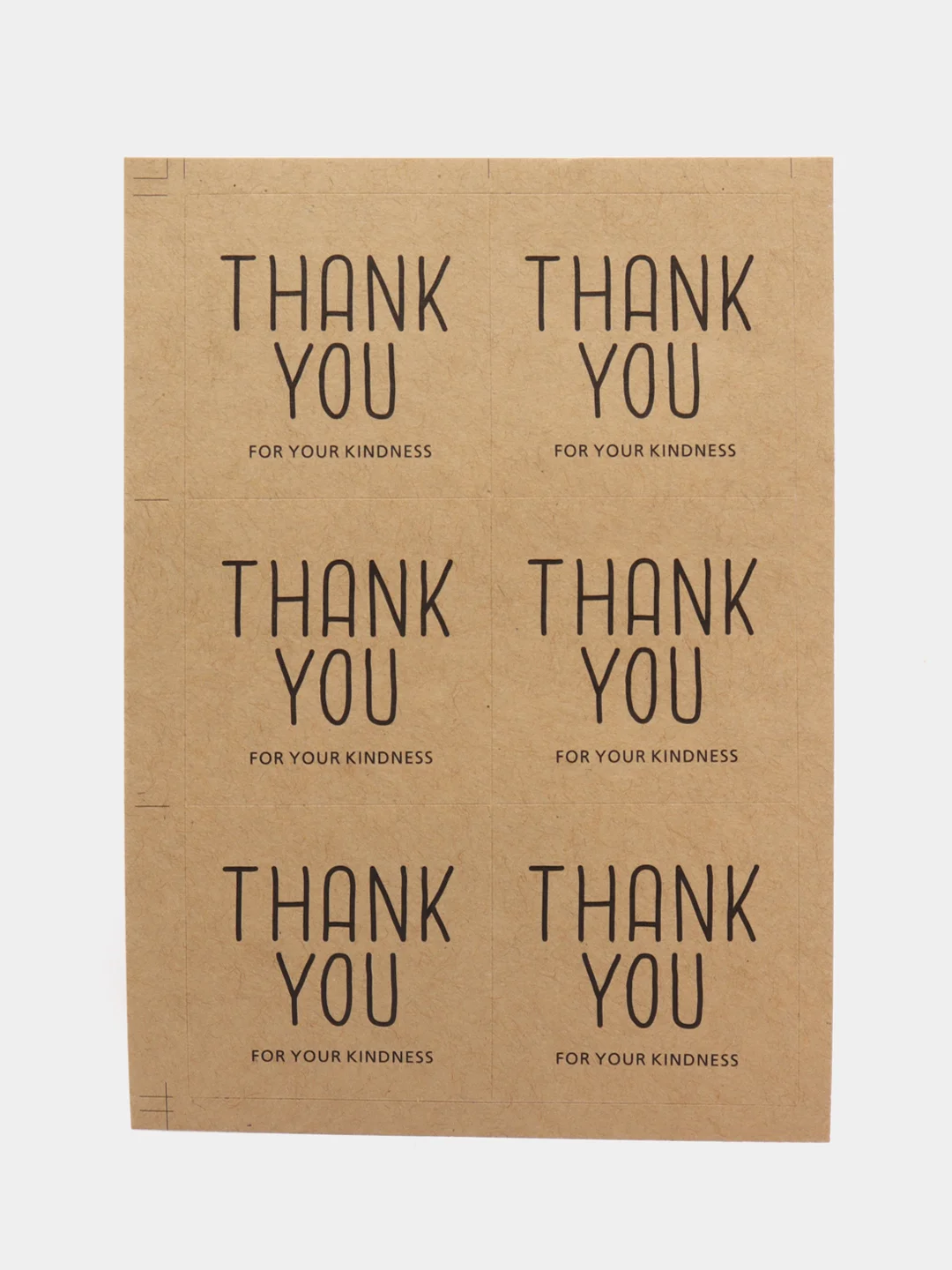 Коричневый наклейки квадратные "Thank you"