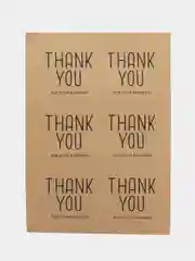 Коричневый наклейки квадратные "Thank you"