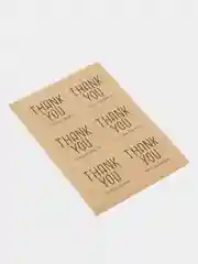 Коричневый наклейки квадратные "Thank you"