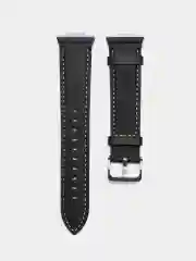 Черный кожаный ремешок для смарт часов 20мм экокожа с адаптером для Huawei Watch Fit 2, браслет