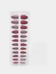 Коралловый матовые накладные ногти +клей