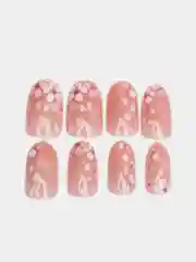 Коралловый накладные ногти с дизайном, 24 штуки, с клеем для ногтей