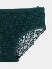 Зеленый хлопковые кружевные женские трусы