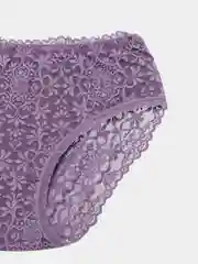 Фиолетовый хлопковые кружевные женские трусы