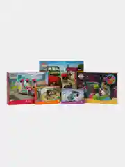 Набор конструкторов для детей Kids Bricks ферма пикник пекарня вертолет парк развлечений