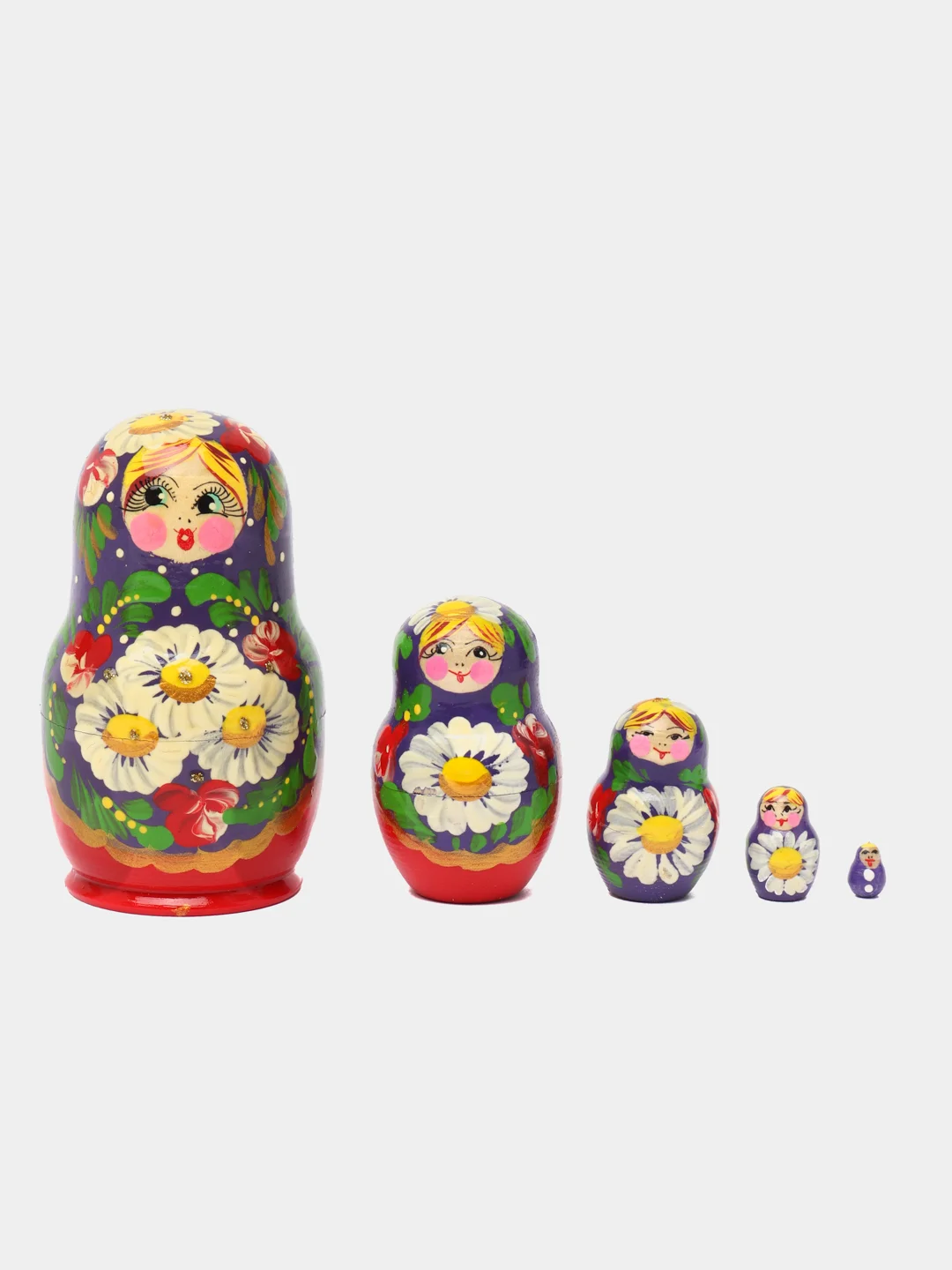 Индиго матрешка 5 в 1 из дерева.В яркой раскраске