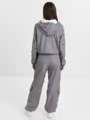 Серый костюм с укороченной курткой one size