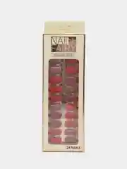 Аметистовый матовые накладные ногти +клей