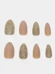 Бежевый матовые накладные ногти +клей