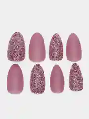 Кораллово-розовый матовые накладные ногти +клей
