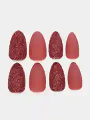 Пастельно-коралловый матовые накладные ногти +клей
