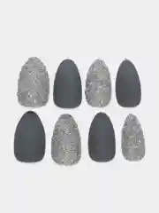 Серый матовые накладные ногти +клей