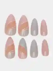 Индиго накладные ногти с дизайном, 24 штуки, с клеем для ногтей