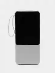 Белый внешний аккумулятор PowerBank с быстрой зарядкой и встроенными кабелями,  20000 мАч