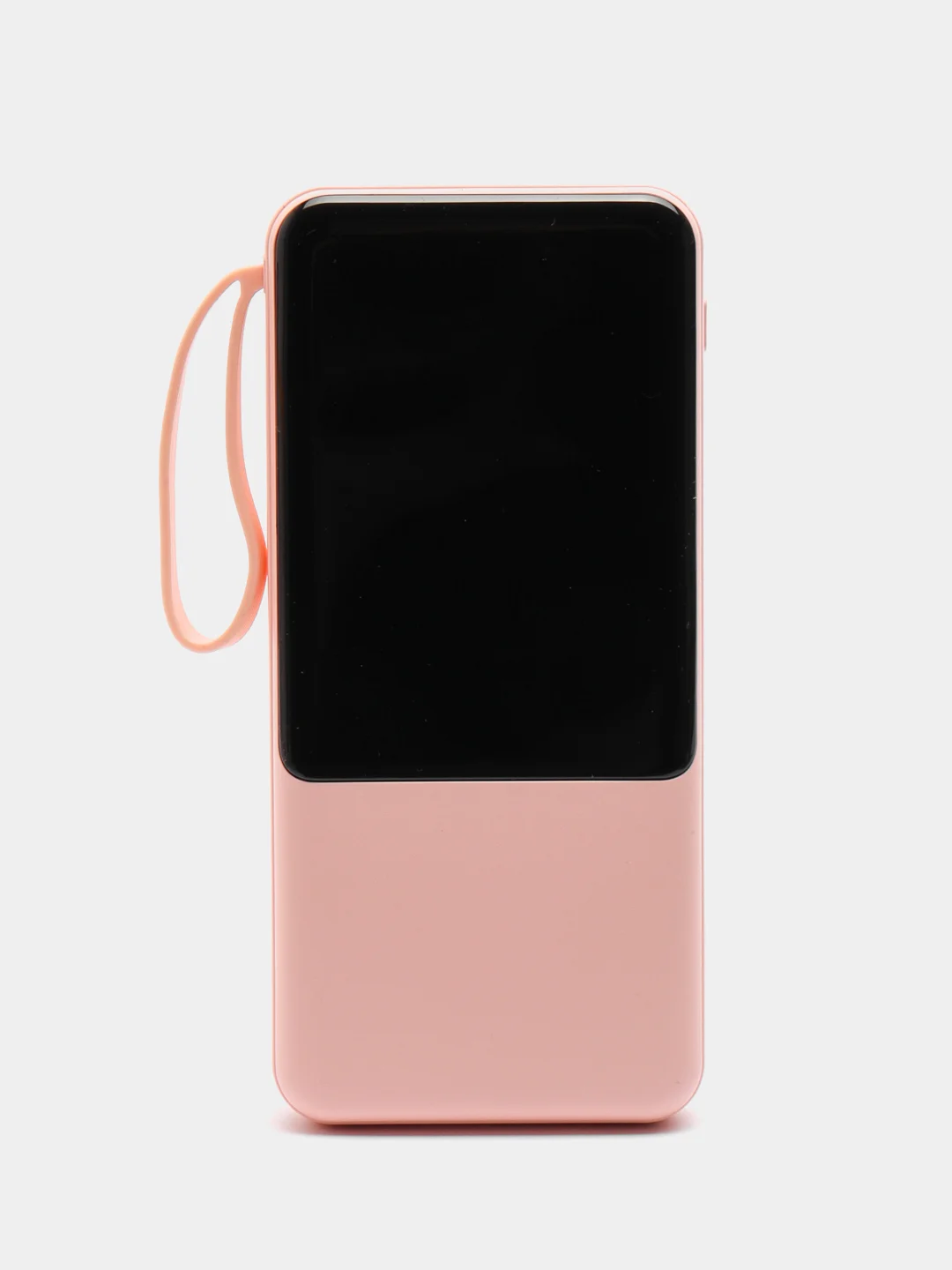 Розовый внешний аккумулятор PowerBank с быстрой зарядкой и встроенными кабелями,  20000 мАч