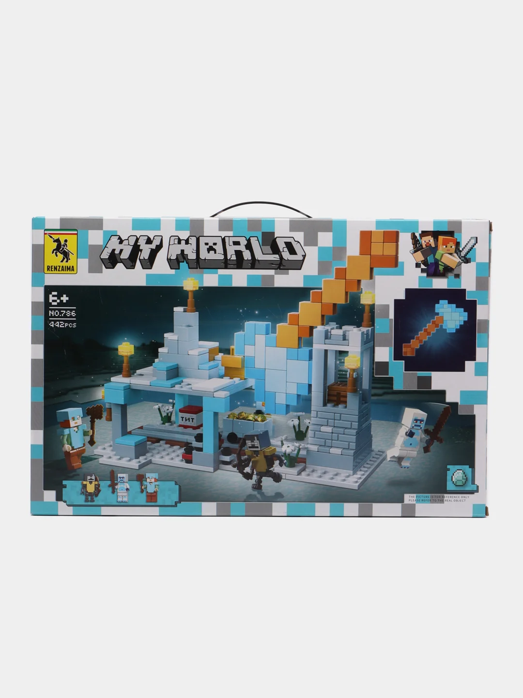 Светло-синий конструктор Minecraft(Майнкрафт) My World(Мой мир) совместим с Лего (Lego) 340-550 деталей