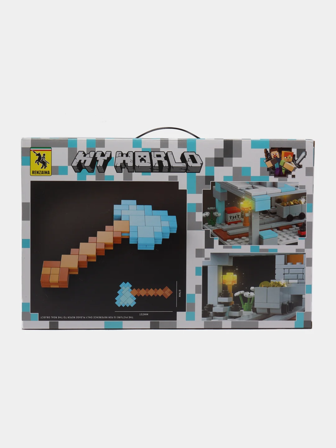 Светло-синий конструктор Minecraft(Майнкрафт) My World(Мой мир) совместим с Лего (Lego) 340-550 деталей
