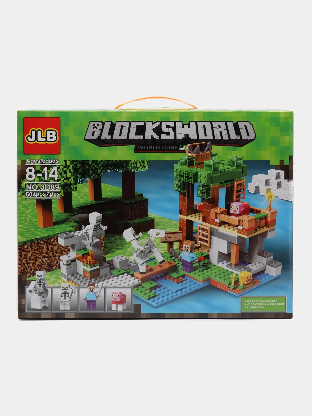 Тёмно-зелёный конструктор Minecraft(Майнкрафт) My World(Мой мир) совместим с Лего (Lego) 340-550 деталей