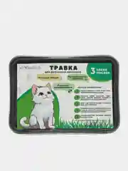 Трава для кошек, 3 урожая, 200 г, травка для домашних питомцев