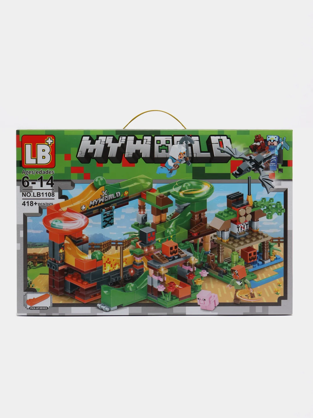 Лайм конструктор Minecraft(Майнкрафт) My World(Мой мир) совместим с Лего (Lego) 340-550 деталей