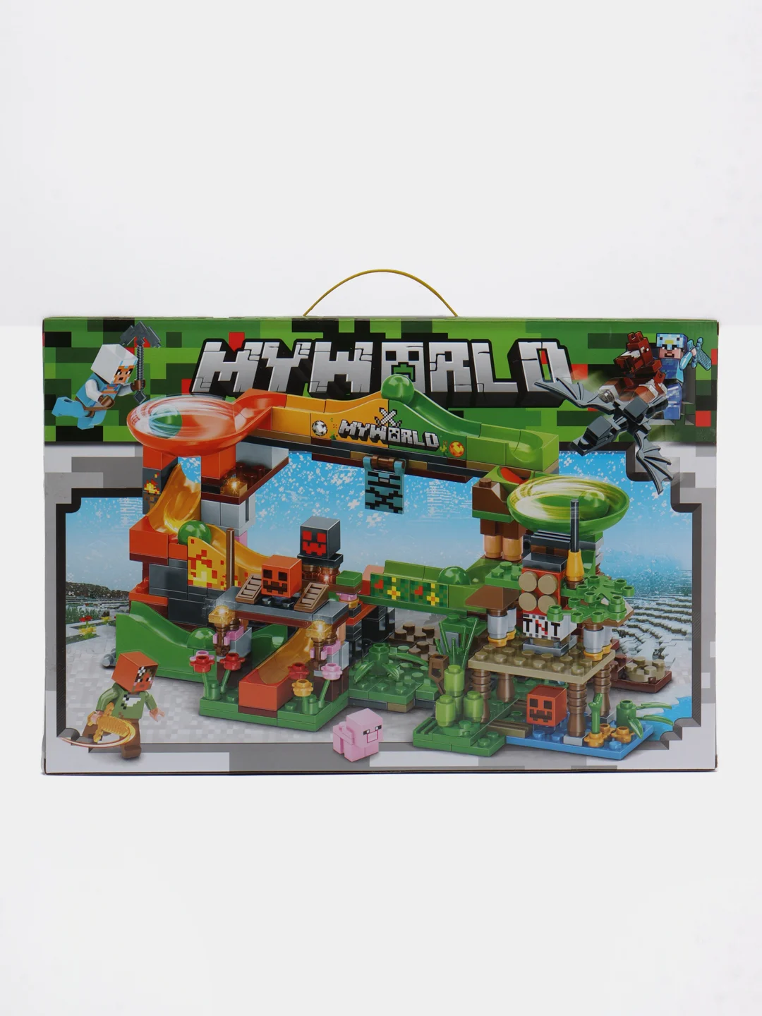 Лайм конструктор Minecraft(Майнкрафт) My World(Мой мир) совместим с Лего (Lego) 340-550 деталей