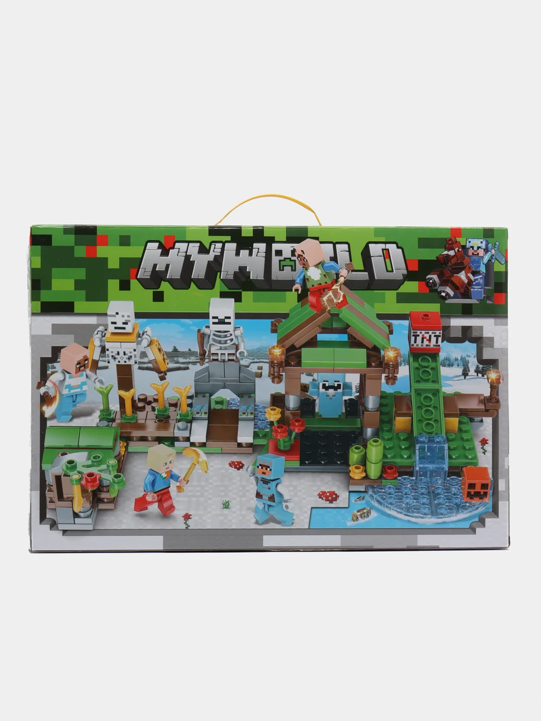 Оливковый конструктор Minecraft(Майнкрафт) My World(Мой мир) совместим с Лего (Lego) 340-550 деталей