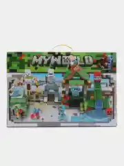 Оливковый конструктор Minecraft(Майнкрафт) My World(Мой мир) совместим с Лего (Lego) 340-550 деталей