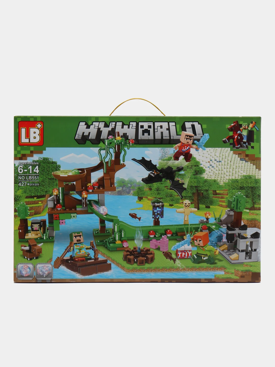 Приглушённый хаки конструктор Minecraft(Майнкрафт) My World(Мой мир) совместим с Лего (Lego) 340-550 деталей