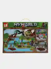 Приглушённый хаки конструктор Minecraft(Майнкрафт) My World(Мой мир) совместим с Лего (Lego) 340-550 деталей